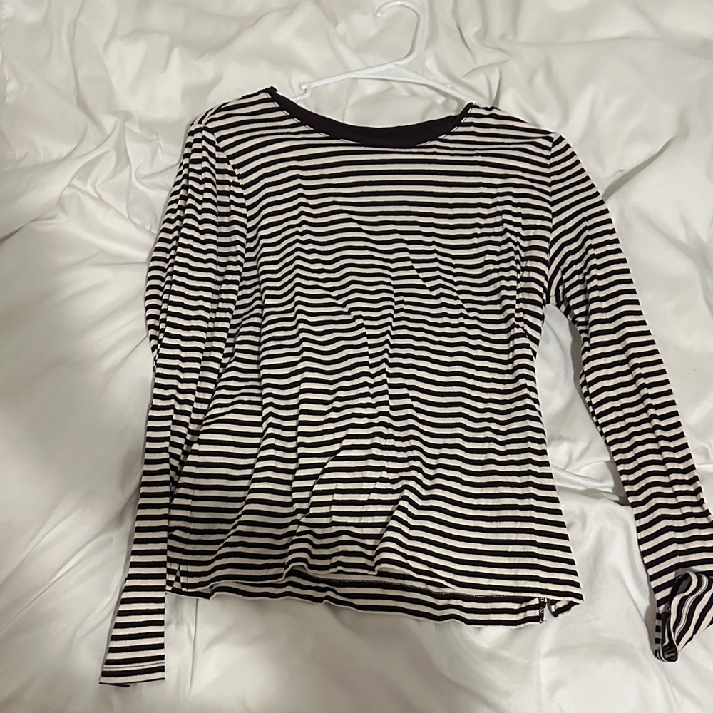 Dark purple and White Striped Women's Top